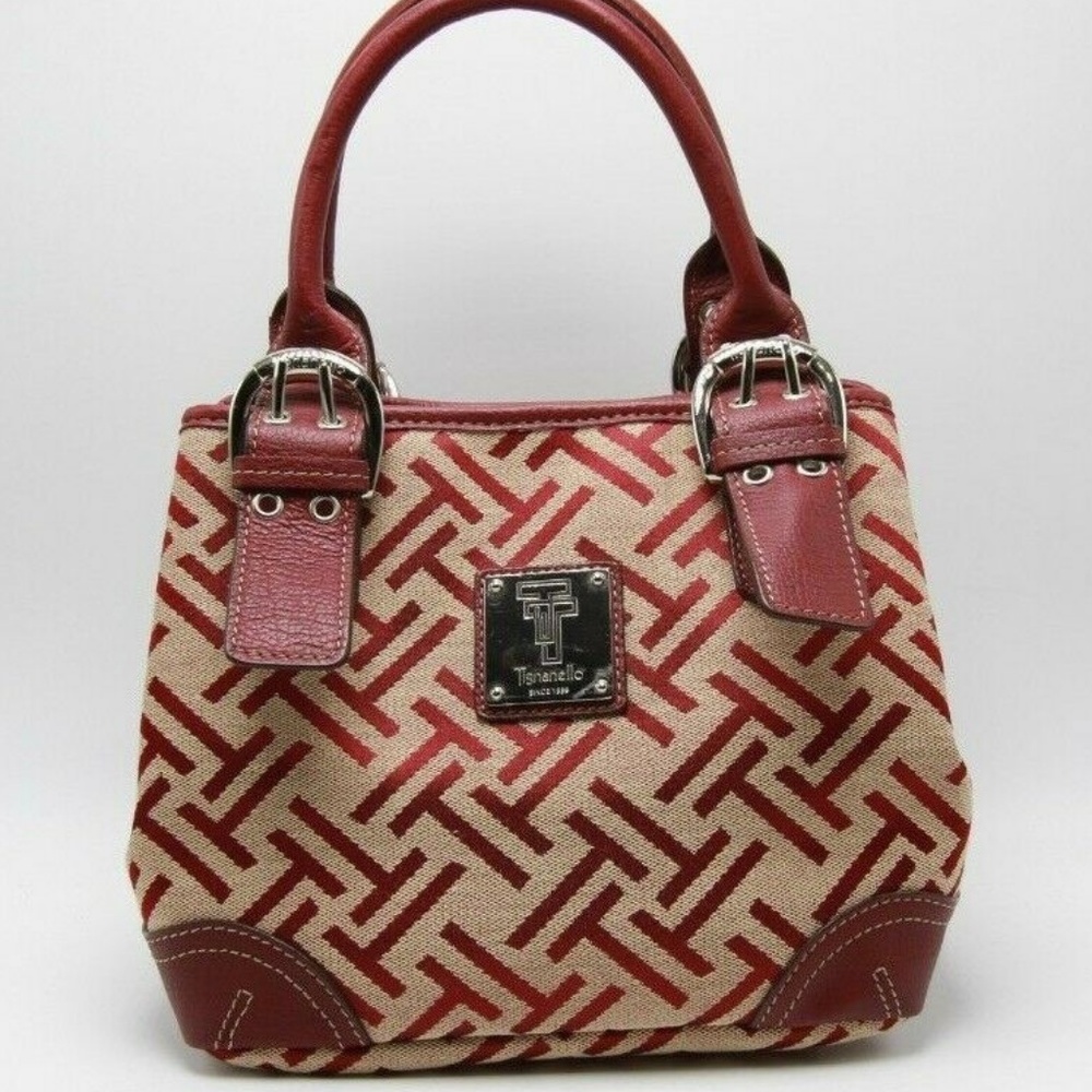 Tignanello T Logo Fabric Purse Handbag